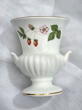 Wedgwood England Wild Strawberry Urn Shape Toothpick Holder Small Vase 3.25"